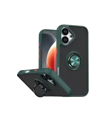 Apple iPhone 17 Montreal Yüzüklü Silikon Kapak - Yeşil