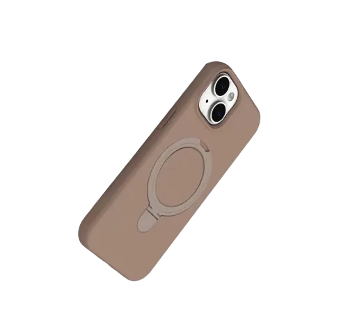 Apple iPhone 15 Regal Magsafe Standlı Kapak - Çöl Titanyum
