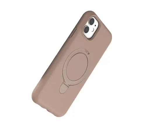 Apple iPhone 11 Regal Magsafe Standlı Kapak - Çöl Titanyum