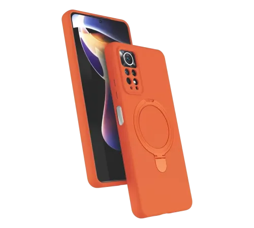 Xiaomi Redmi Note 12 Pro 4G Regal Magsafe Standlı Kapak - Turuncu