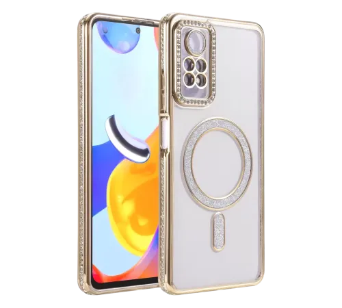 Xiaomi Redmi Note 12 Pro 4G Joke Simli Magneticsafe Kılıf - Gold