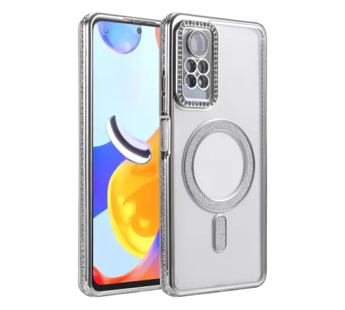 Xiaomi Redmi Note 12 Pro 4G Joke Simli Magneticsafe Kılıf - Gümüş