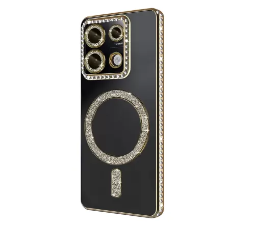 Xiaomi Redmi Note 13 Pro 4G Joke Simli Magneticsafe Kılıf - Gold