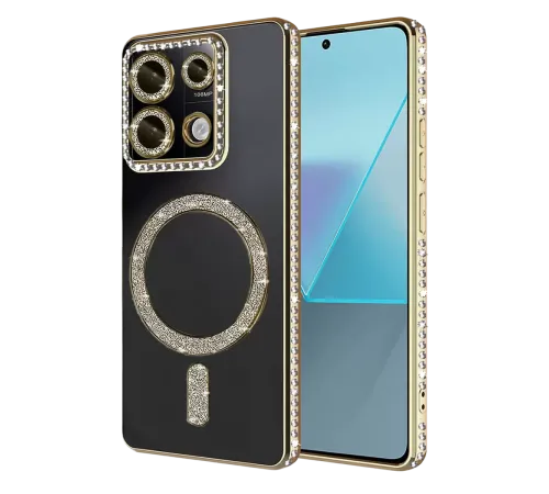 Xiaomi Redmi Note 13 Pro 4G Joke Simli Magneticsafe Kılıf - Gold