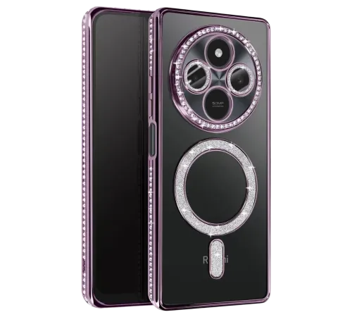 Xiaomi Redmi 14C Joke Simli Magneticsafe Kılıf - Derin Mor