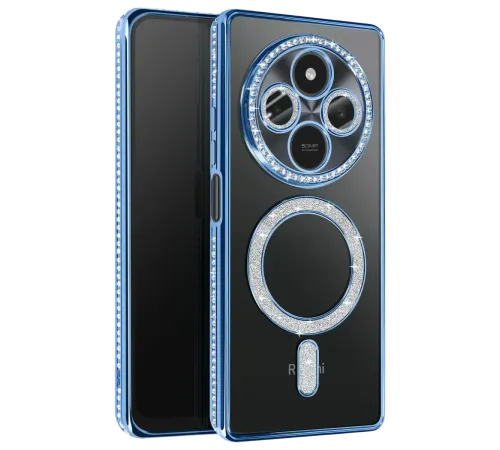 Xiaomi Redmi 14C Joke Simli Magneticsafe Kılıf - Mavi