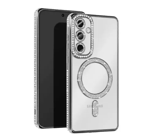 Samsung Galaxy A56 Joke Simli Magneticsafe Kılıf - Gümüş