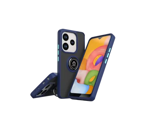 Redmi Note 14 4G Montreal Yüzüklü Silikon Kapak - Lacivert