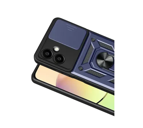 Samsung Galaxy A07 4G Pars Lens Yüzüklü Silikon - Lacivert