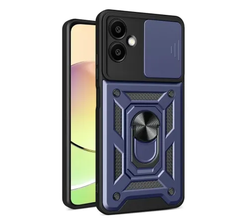 Samsung Galaxy A07 4G Pars Lens Yüzüklü Silikon - Lacivert