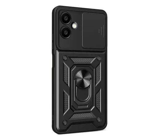 Samsung Galaxy A07 4G Pars Lens Yüzüklü Silikon - Siyah