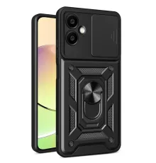 Samsung Galaxy A07 4G Pars Lens Yüzüklü Silikon - Siyah