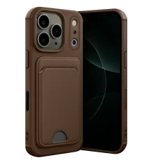 Apple iPhone 17 Pro Max Kelvin Kartvizitli Silikon - Kahverengi