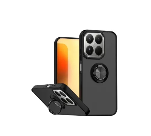 Xiaomi Mi 15T Montreal Yüzüklü Silikon Kapak - Siyah