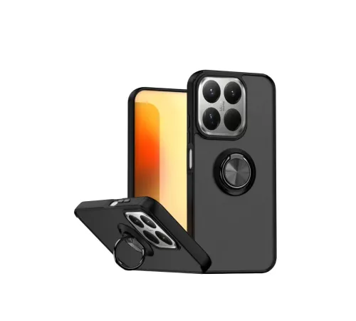 Xiaomi Mi 15T Montreal Yüzüklü Silikon Kapak - Siyah