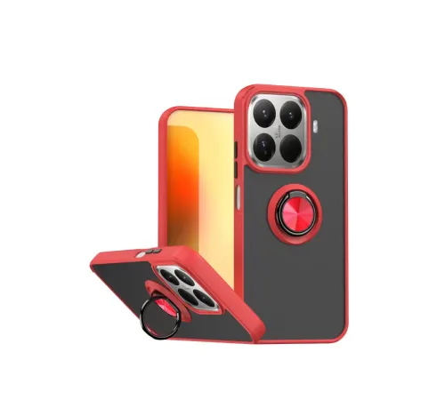 Xiaomi Mi 15T Pro Montreal Yüzüklü Silikon Kapak - Kırmızı