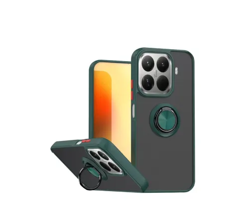 Xiaomi Mi 15T Pro Montreal Yüzüklü Silikon Kapak - Yeşil