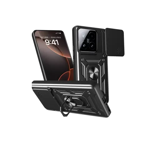 Xiaomi Mi 15T Pars Lens Yüzüklü Silikon - Siyah
