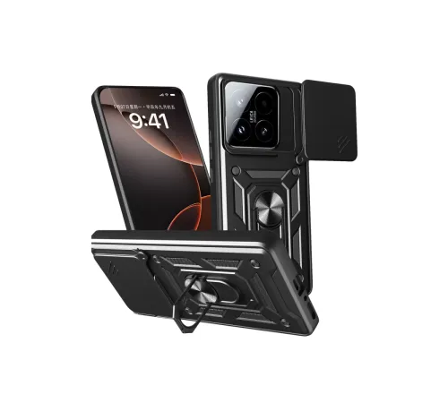 Xiaomi Mi 15T Pars Lens Yüzüklü Silikon - Siyah