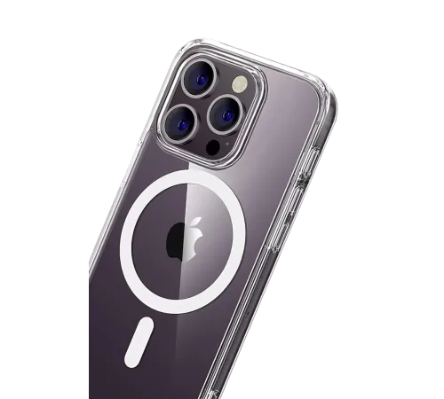 Apple iPhone 14 Pro Max Combo Sert Şeffaf Magsafe Kapak - Şeffaf