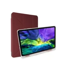 Apple iPad 10.2 (8.nesil) Kılıf Kalemlikli Mars Tablet Kılıfı - Mürdüm