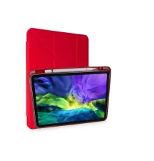 Apple iPad Air 4 10.9 Kılıf Kalemlikli Mars Tablet Kılıfı - Kırmızı