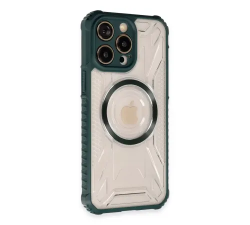 Apple iPhone 13 Pro Max Kılıf Prag Magneticsafe Kapak - Koyu Yeşil
