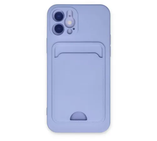 Apple iPhone 12 Kılıf Kelvin Kartvizitli Silikon - Lila