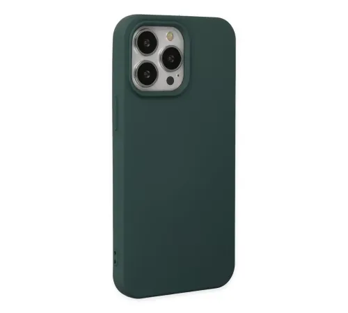 Apple iPhone 14 Pro Max Kılıf Nano içi Kadife Silikon - Koyu Yeşil
