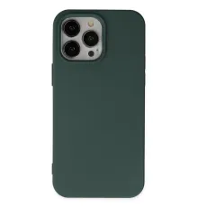 Apple iPhone 14 Pro Max Kılıf Nano içi Kadife Silikon - Koyu Yeşil