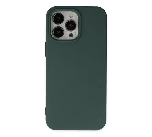 Apple iPhone 14 Pro Max Kılıf Nano içi Kadife Silikon - Koyu Yeşil
