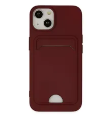 Apple iPhone 14 Plus Kılıf Kelvin Kartvizitli Silikon - Bordo