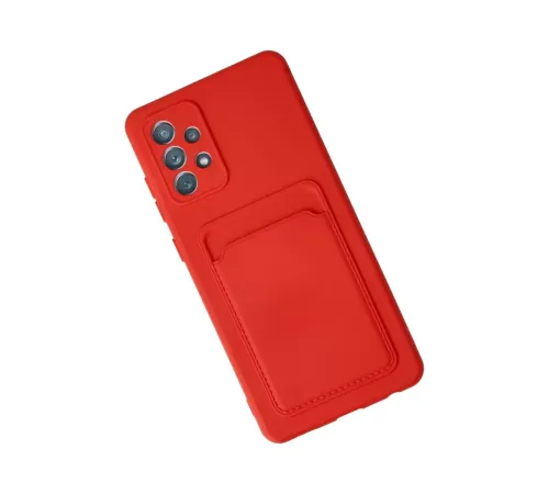 Samsung Galaxy A32 Kılıf Kelvin Kartvizitli Silikon - Kırmızı