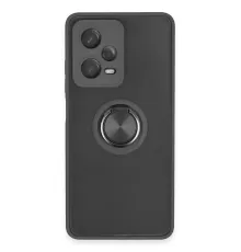 Xiaomi Redmi Note 12 Pro 5G Kılıf Montreal Yüzüklü Silikon Kapak - Siyah