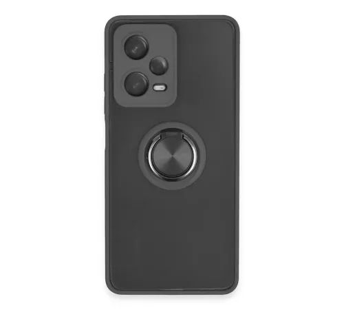 Xiaomi Redmi Note 12 Pro 5G Kılıf Montreal Yüzüklü Silikon Kapak - Siyah