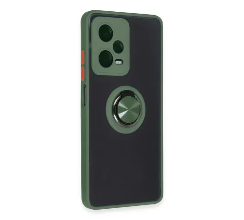 Xiaomi Redmi Note 12 Pro 5G Kılıf Montreal Yüzüklü Silikon Kapak - Yeşil