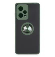 Xiaomi Redmi Note 12 Pro 5G Kılıf Montreal Yüzüklü Silikon Kapak - Yeşil