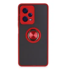 Xiaomi Redmi Note 12 Pro 5G Kılıf Montreal Yüzüklü Silikon Kapak - Kırmızı