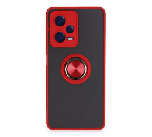 Xiaomi Redmi Note 12 Pro 5G Kılıf Montreal Yüzüklü Silikon Kapak - Kırmızı