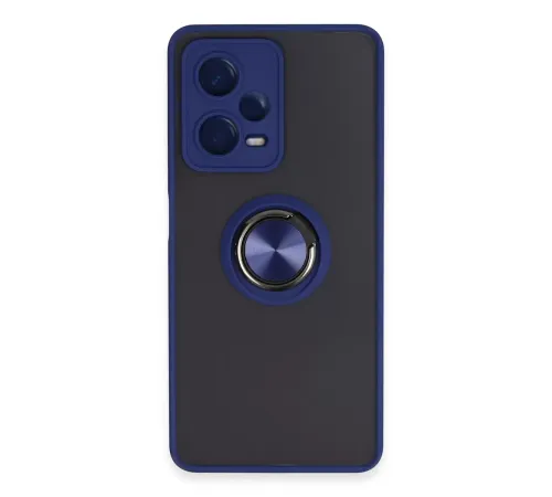Xiaomi Redmi Note 12 Pro 5G Kılıf Montreal Yüzüklü Silikon Kapak - Lacivert