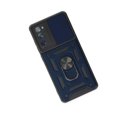 Samsung Galaxy S20 FE Kılıf Pars Lens Yüzüklü Silikon - Lacivert