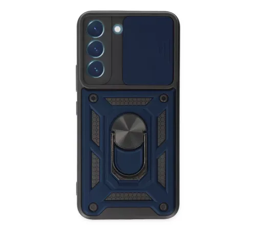 Samsung Galaxy S22 Kılıf Pars Lens Yüzüklü Silikon - Lacivert