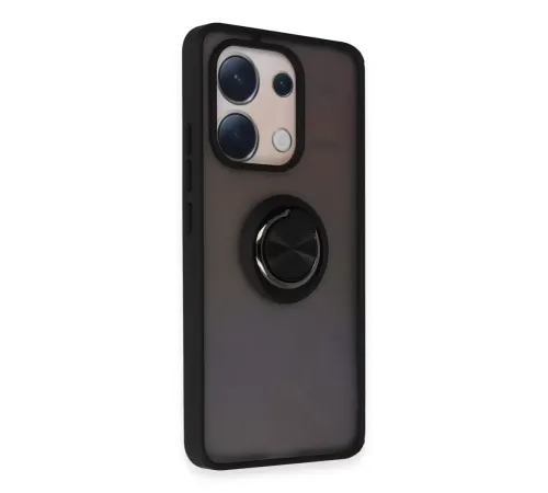 Xiaomi Redmi Note 13 4G Kılıf Montreal Yüzüklü Silikon Kapak - Siyah