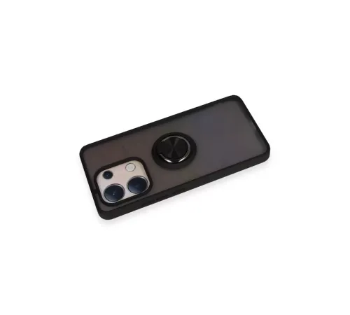 Xiaomi Redmi Note 13 4G Kılıf Montreal Yüzüklü Silikon Kapak - Siyah