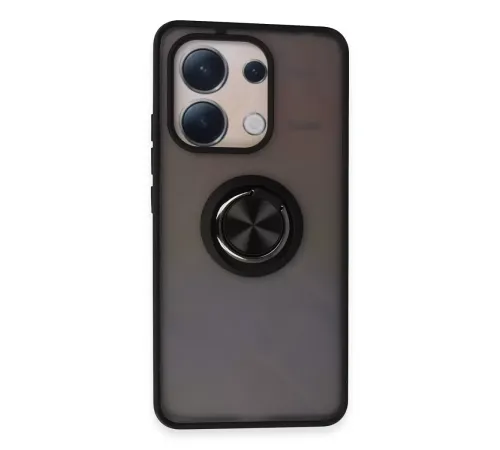 Xiaomi Redmi Note 13 4G Kılıf Montreal Yüzüklü Silikon Kapak - Siyah