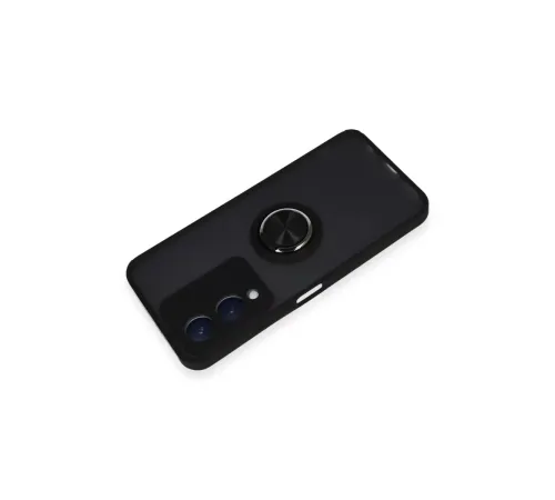Vivo Y17S Kılıf Montreal Yüzüklü Silikon Kapak - Siyah