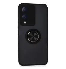 Vivo Y17S Kılıf Montreal Yüzüklü Silikon Kapak - Siyah