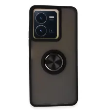 Vivo Y36 Kılıf Montreal Yüzüklü Silikon Kapak - Siyah