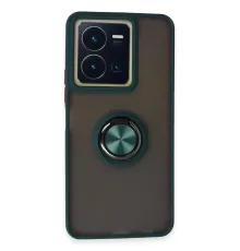 Vivo Y36 Kılıf Montreal Yüzüklü Silikon Kapak - Yeşil