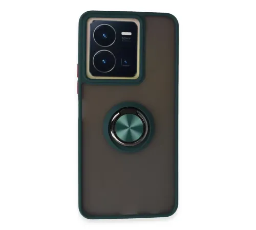 Vivo Y36 Kılıf Montreal Yüzüklü Silikon Kapak - Yeşil